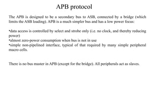 Amba protocol and also known as apb protocol | PPTX
