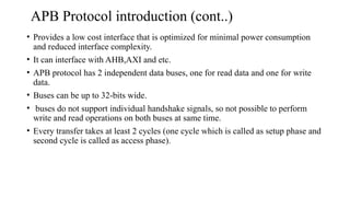 Amba protocol and also known as apb protocol | PPTX