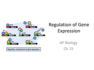 Regulation of Gene
Expression
AP Biology
Ch 15
 
