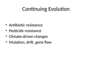 Evidence of Evolution AP Biology Second Part | PPTX