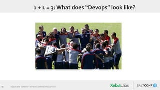 15 Copyright 2015. Confidential – Distribution prohibited without permission
1 + 1 = 3:What does “Devops” look like?
 