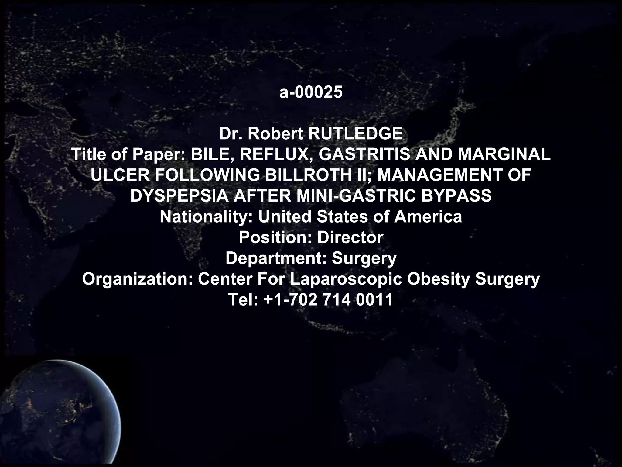 Apc a-00025-bile reflux gastritis and marginal ulcer | PPTX