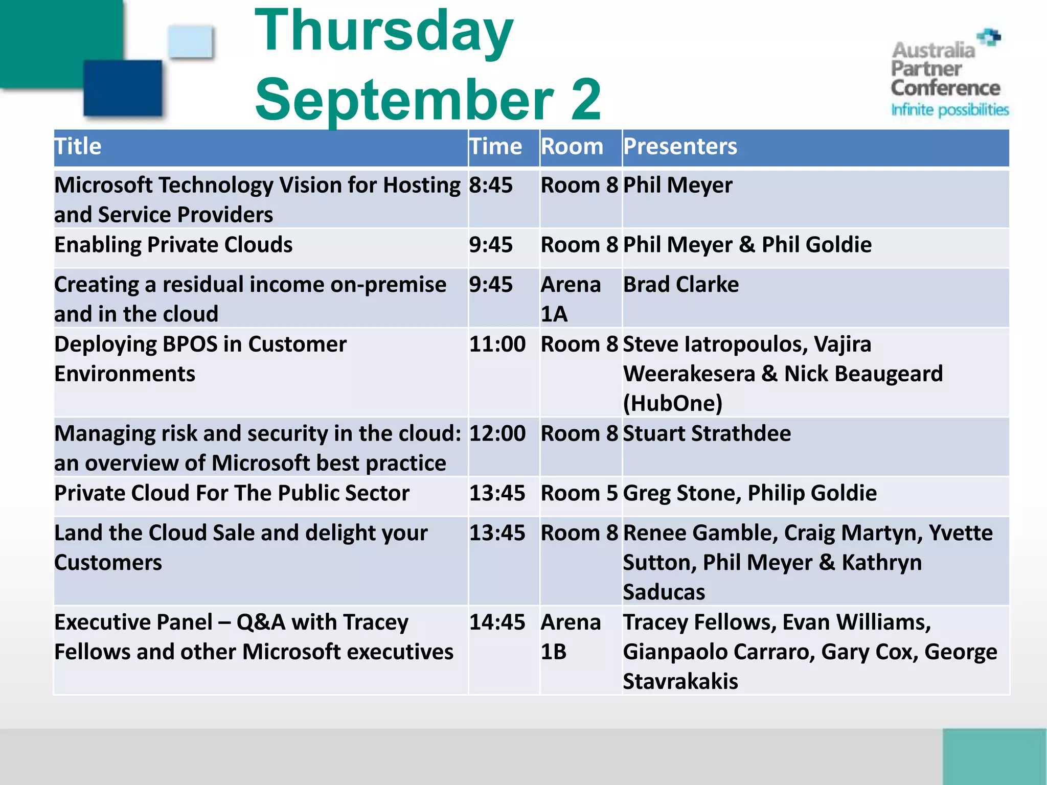 Thursday September 2