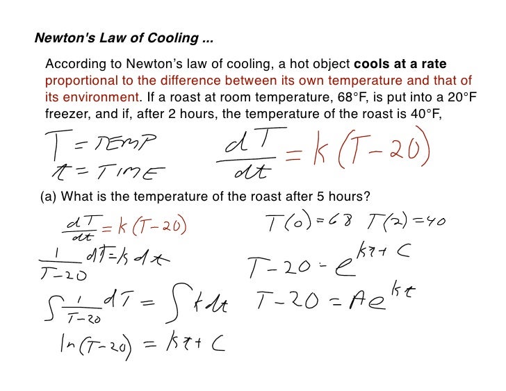 newtons law of cooling newtons law of cooling