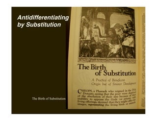 Antidifferentiating
by Substitution




     The Birth of Substitution
 