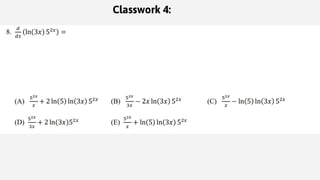 AP Calculus AB Unit 3 Lesson 4 composite function, implicit and inverse ...