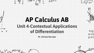 AP Calculus AB Unit 4 Lesson 2 CONTEXTUAL APPLICATIONS OF DERIVATIVES ...