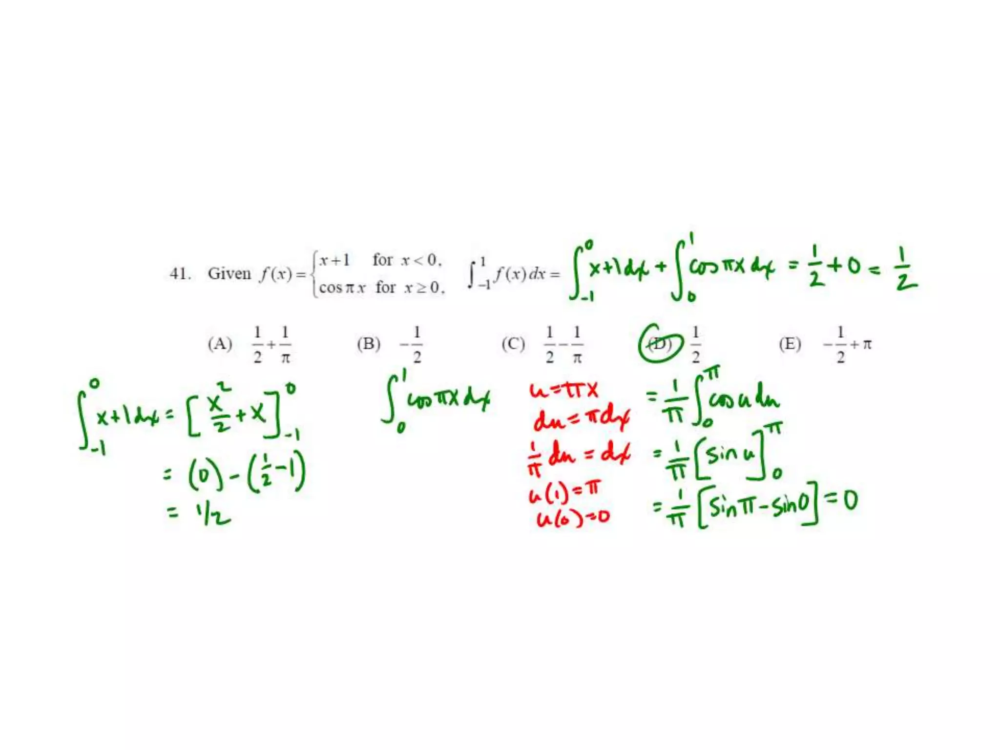 Ap calculus bc integration multiple choice practice solutions | PPTX