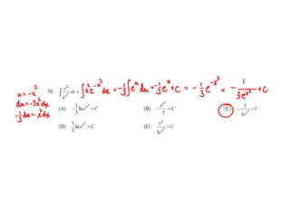 Ap calculus bc integration multiple choice practice solutions