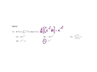 Ap calculus bc integration multiple choice practice solutions