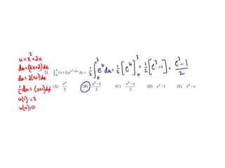 Ap calculus bc integration multiple choice practice solutions