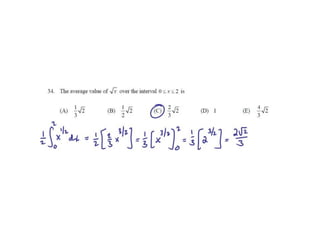 Ap calculus bc integration multiple choice practice solutions