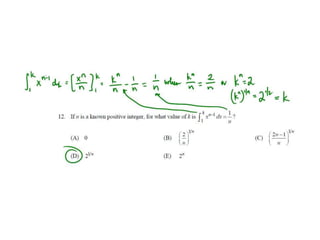 Ap calculus bc integration multiple choice practice solutions