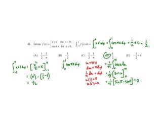 Ap calculus bc integration multiple choice practice solutions