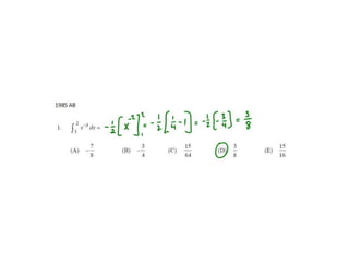 Ap calculus bc integration multiple choice practice solutions