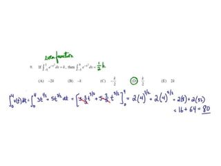 Ap calculus bc integration multiple choice practice solutions