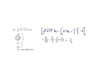 Ap calculus bc integration multiple choice practice solutions