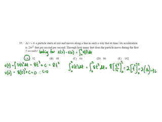 Ap calculus bc integration multiple choice practice solutions