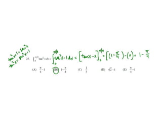 Ap calculus bc integration multiple choice practice solutions | PPT