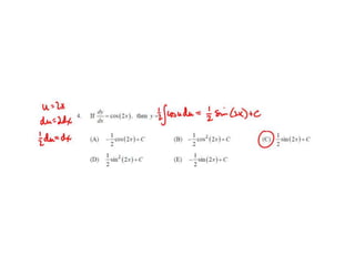 Ap calculus bc integration multiple choice practice solutions | PPT