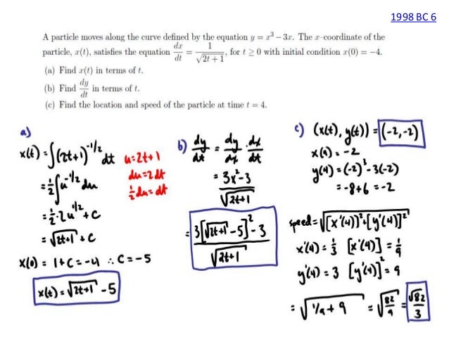 AP Calculus BC parametric, vector frq