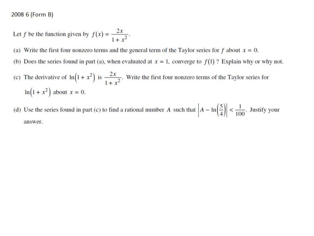 AP Calculus BC Series FRQ Solutions