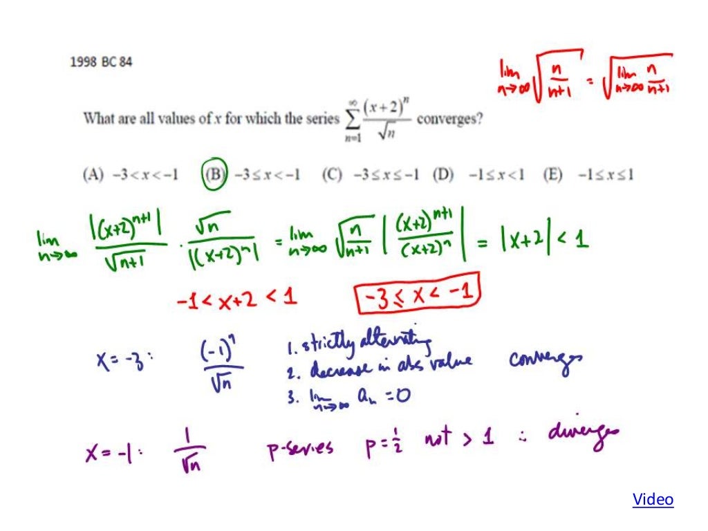 AP Calculus BC Series Multiple Choice Solutions