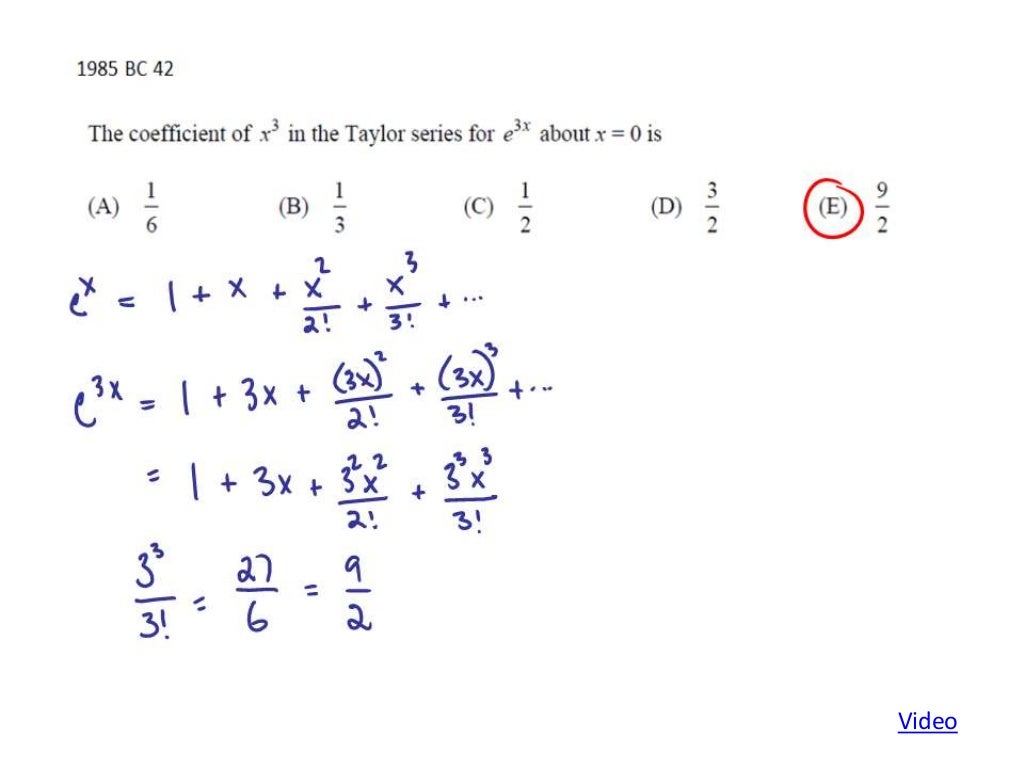 AP Calculus BC Series Multiple Choice Solutions