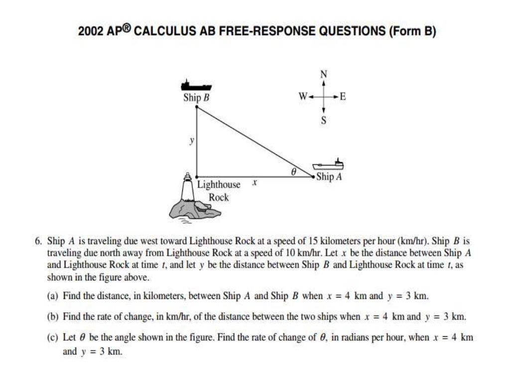 Ap calculus related rates frq