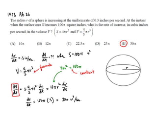 Ap calculus related rates mc | PPT