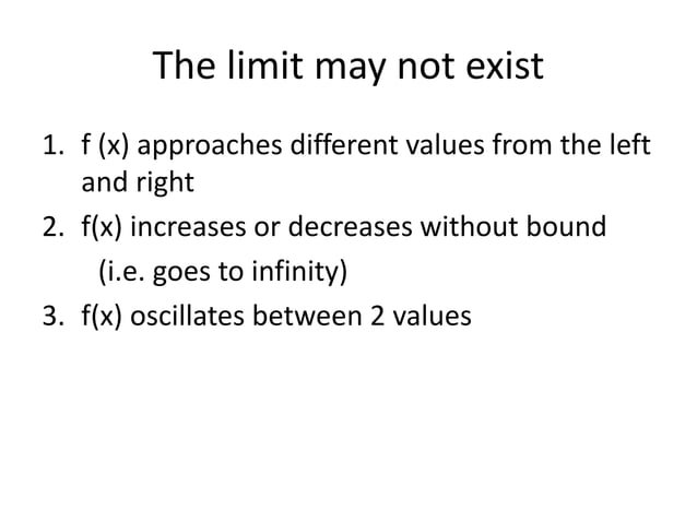 When do limits not exist? | PPT