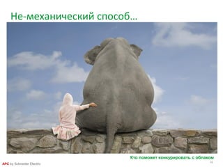 14
APC by Schneider Electric
Не-механический способ…
Кто поможет конкурировать с облаком
copyright@gdefon.com
 