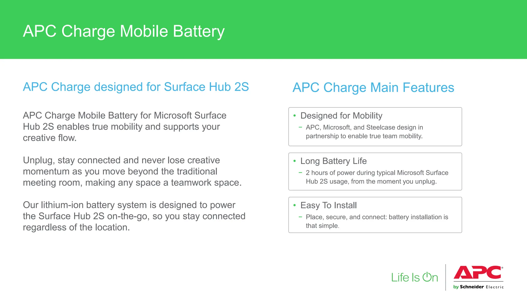 APC Charge CSH2 Mobile Battery Pitch Deck V8 | PDF