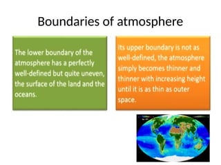 Boundaries of atmosphere
 