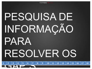 PESQUISA DE INFORMAÇÃO PARA RESOLVER OS GAP´S
