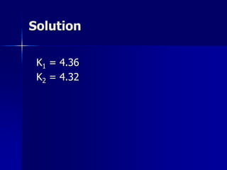 Solution
K1 = 4.36
K2 = 4.32
 