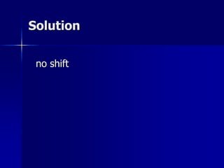 Solution
no shift
 