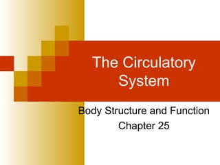 The Circulatory System Body Structure and Function Chapter 25 