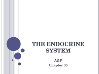 THE ENDOCRINE SYSTEM A&P Chapter 30 