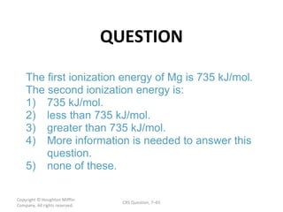 QUESTION Copyright  © Houghton Mifflin Company. All rights reserved. CRS Question, 7 – 