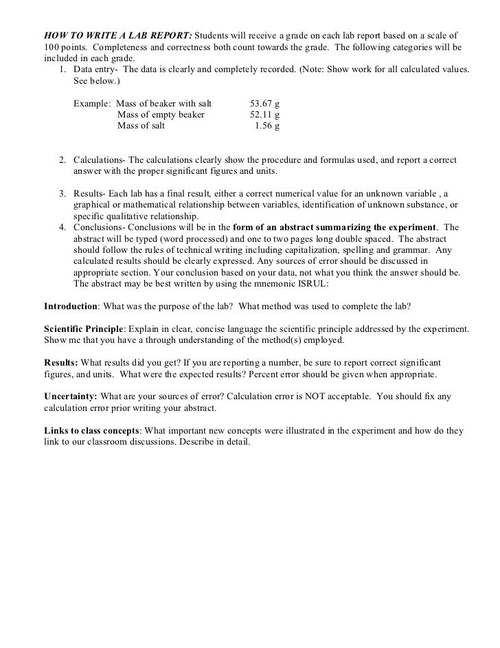 How to write lab abstract