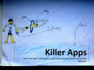 Killer Apps
with Alex Spiers @alexspiers and Chrissi Nerantzi @chrissinerantzi
                                                         #MELSIG
 