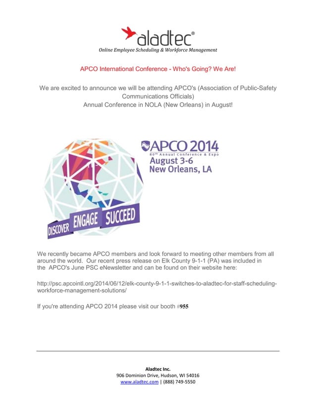 Apco International Conference Who is Attending? We Are! PDF