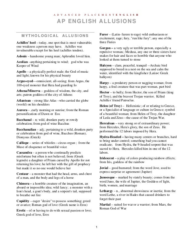 Ap Common Allusions