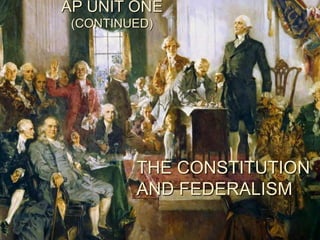 AP UNIT ONE
(CONTINUED)
THE CONSTITUTION
AND FEDERALISM
 