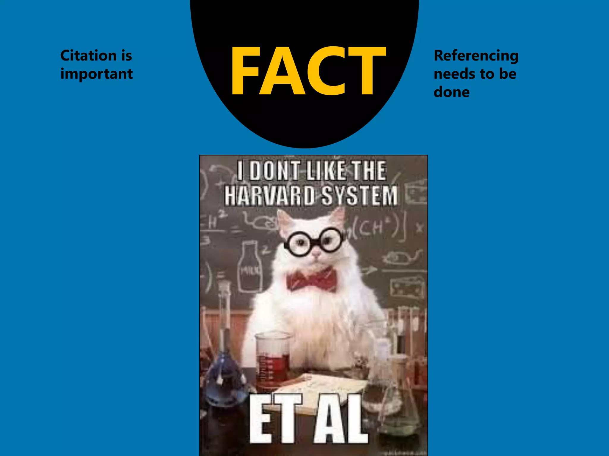 FACT
Referencing
needs to be
done
Citation is
important