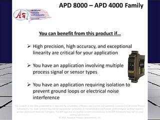 APD 8000 – APD 4000 Family
You can benefit from this product if…
 High precision, high accuracy, and exceptional
linearit...