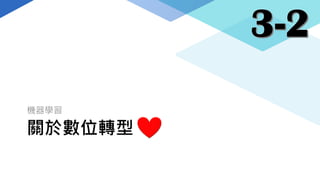 關於數位轉型
機器學習
 