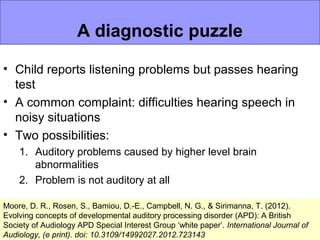 Auditory processing disorder (APD) and specific language impairment | PPT