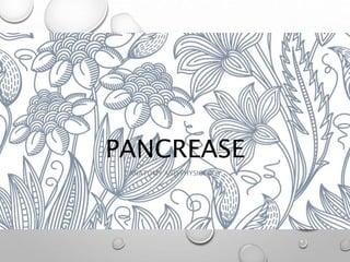 PANCREASE
ANATOMY AND PHYSIOLOGY
 